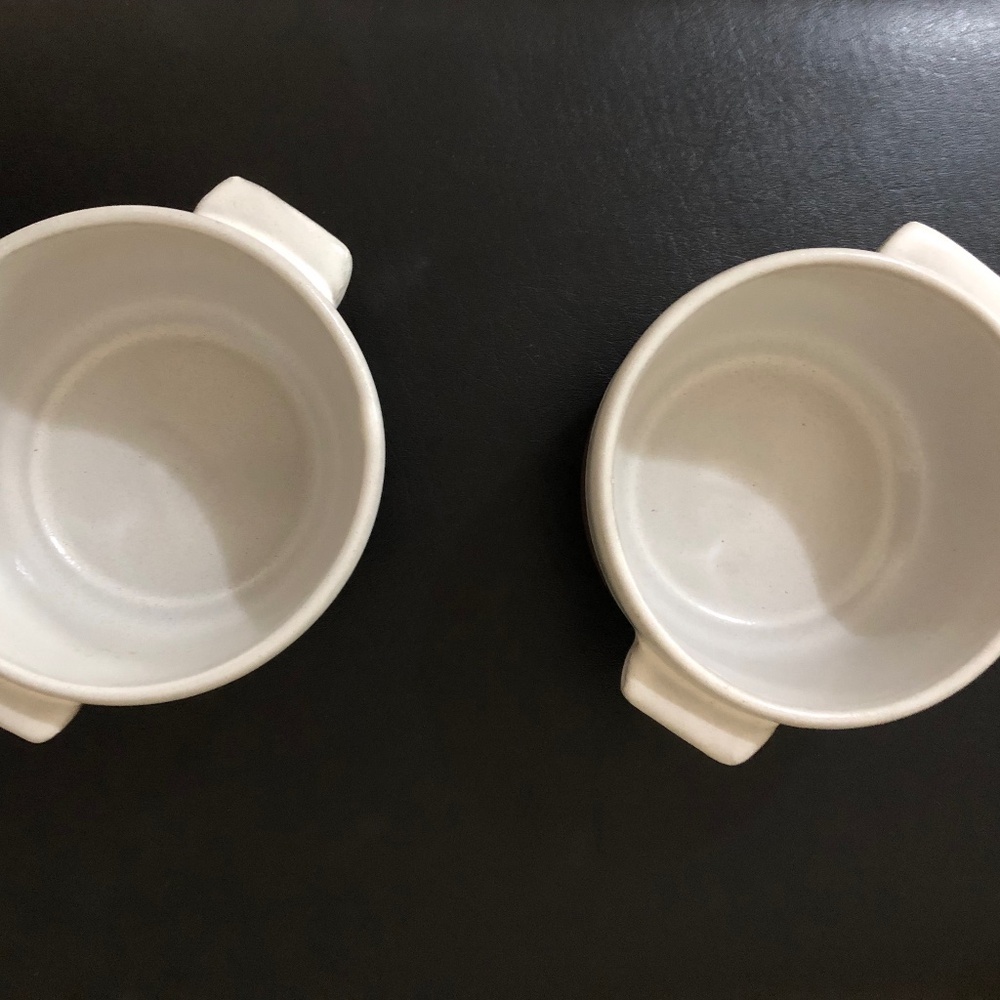 Set of 2 Glazed ceramic soup bowls Crate and Barrel